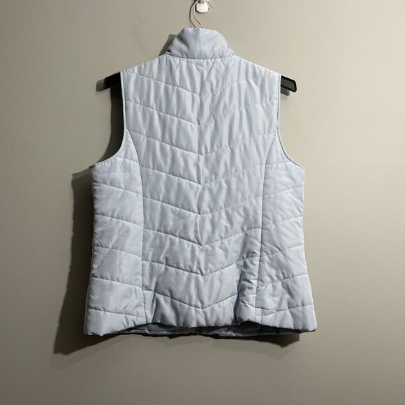 Christopher & Banks Powder Blue Vest XL Zip Front Pockets Soft Pastel Layering - Picture 2 of 11